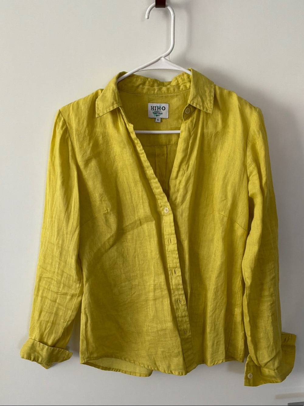 HiHo Bright Yellow Linen Button-Down Shirt